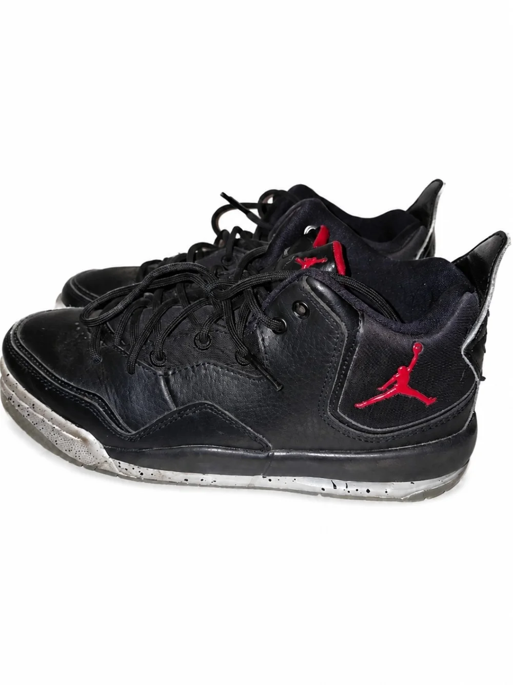 Jordan Men's Black and Red High-Top Basketball Sneakers